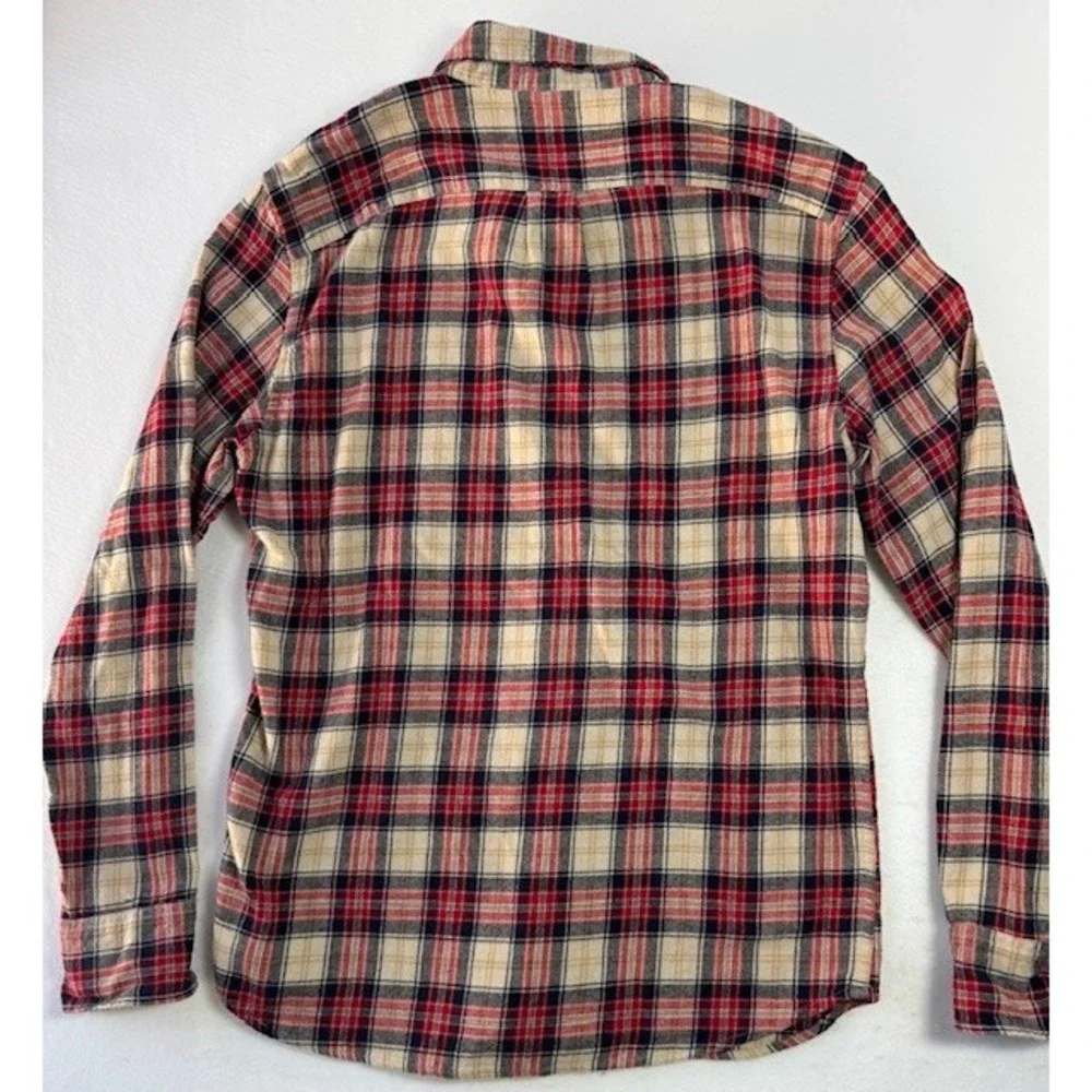 J Crew Shirt Mens MED‎ Red Check Plaid Flannel Casual Button Up Slim Fit Casual